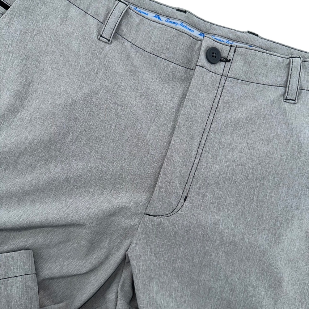 Tommy Bahama Mens Flat Front Shorts Gray 38 Polyester Spandex Performance Golf